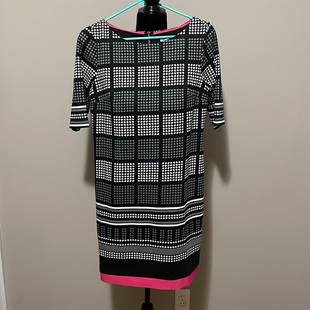 Eliza J Striped Mod Ponte Knit Sheath Dress - Size 8 - NWOT